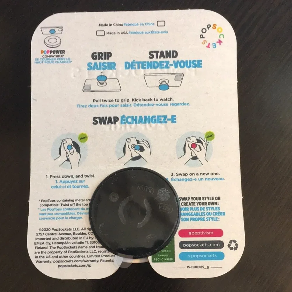 PopSocket Phone Grip Old World Map White and Gray - Picture 2 of 2